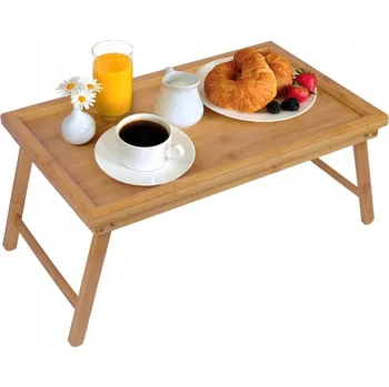 SKLÁDACÍ SNÍDAŇOVÝ STOLEK POD NOTEBOOK DO POSTELE, DŘEVĚNÝ PODNOS NA NOŽIČKÁCH