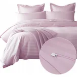 Povlečení bavlněné 160x200 saténové jednobarevné s proužky, sada