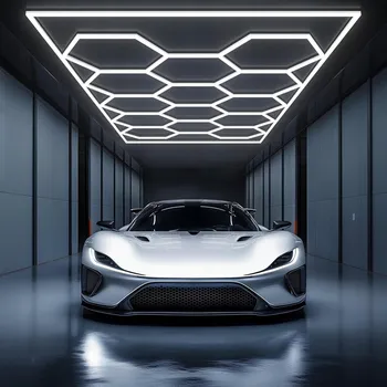 Lampička LED Lampa do Garáže, Dílny, Domácnosti - Osvětlovací Panel HEXAGON 242x483cm 6500K