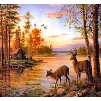 Obraz Diamantová mozaika 5D - Jelen 40x30 cm