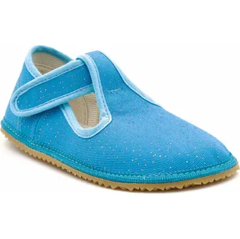 Dívčí bačkory Beda Barefoot přezůvky BFN Playful užší pata/kotník - Turquoise Shine Velikost: 27