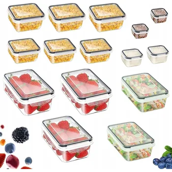 Dóza na potraviny SADA DÓZ NA POTRAVINY Plastové KUCHYŇSKÉ DÓZY VÍKO KRABIČKY 15