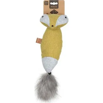 Hračka pro kočku EBI D&amp;D Plyšová liška plněná catnipem -žlutá 40x11cm