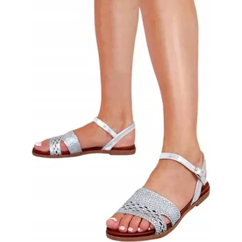 Dámská obuv STŘÍBRNÉ DÁMSKÉ SANDÁLY APORIO VEL. 37