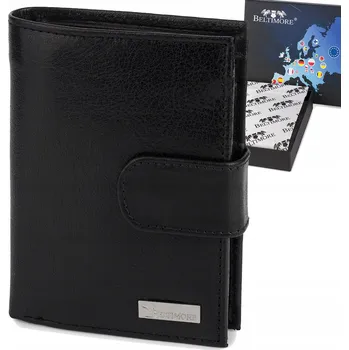 Peněženka Pánská kožená peněženka klasická velká vertikální černá PREMIUM lícová Beltimore