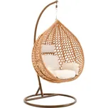 AKCE Světlé hnědé závěsné křeslo TROPIKAL se stojanem II. jakost