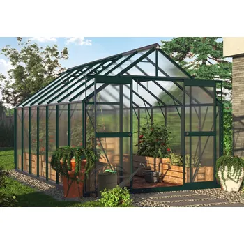 Skleník Cultivo Zahradní polykarbonátový skleník Slide-In 244x429cm, tmavě zelená