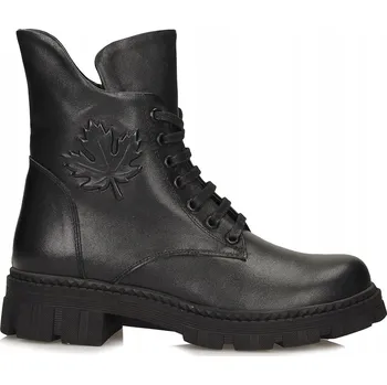 Dámské kozačky Klasické černé kotníkové boty Toscanio GM 307, lícová kůže - velikost 38