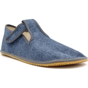 Chlapecké bačkory Beda Barefoot přezůvky BFN Playful užší pata/kotník – Grey Denim Velikost: 32