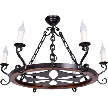 Lustr Kruh 60 6ramenný Kovová rozeta horského stylu