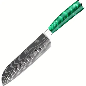 IZMAEL Kuchyňský nůž BL 39278 Santoku/Zelená 17 cm