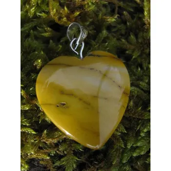 Přívěsek Jaspis žlutý - přívěsek srdíčko 1,5