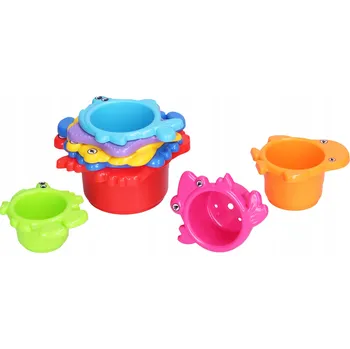 Hračka pro nejmenší Skládací Mořská Věž: Zábavné Kelímky pro Děti od 12 měsíců