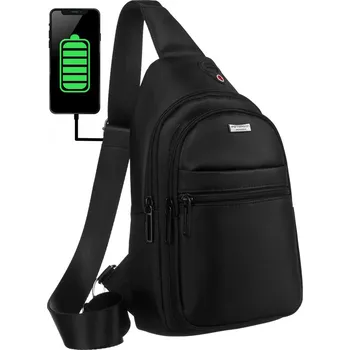 Sportovní batoh Pánská taška přes rameno-batoh s USB portem