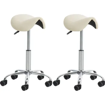 Barová židle LRCZ Sada 2 pracovních stoliček Reno v imitaci kůže Barva: černá