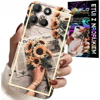 Pouzdro na mobilní telefon POUZDRO pro Motorola Moto G15 - Květinový vzor Slunečnice