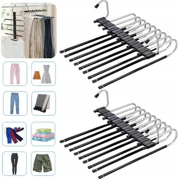 Věšák TELESKOPICKÝ VÝSUVNÝ ROBUSTNÍ VĚŠÁK NA KALHOTY ŠÁLY 2 KS 9v1