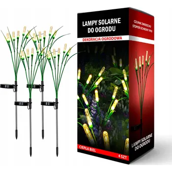 Venkovní osvětlení Solární lampy do zahrady se soumrakovým senzorem, teplá bílá, 4 kusy