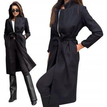 Dámský kabát Edoti dámský černý klasický kabát bez kapuce 034CLR velikost XL