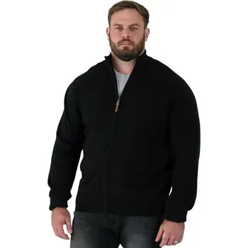 Pánský svetr Pánský svetr ve velké velikosti se stojáčkem na zip Franco 1 Duke D555 černý (3XL)