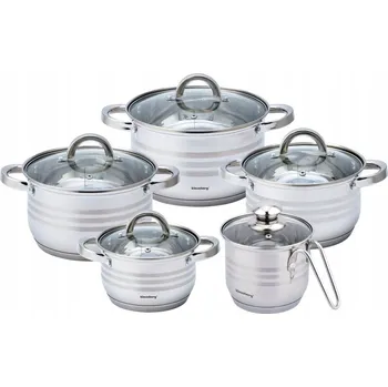 Hrnec Sada hrnců Kinghoff – hrnce z nerezová ocel, 10 kusů.