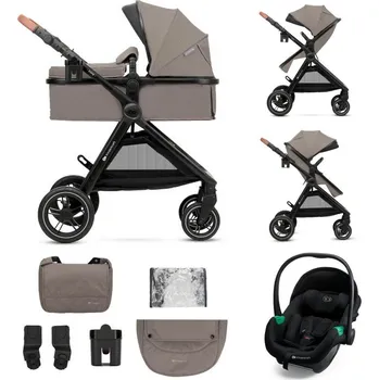 Kočárek KINDERKRAFT Kočárek kombinovaný 3v1 Esme Pro Sand Beige s autosedačkou