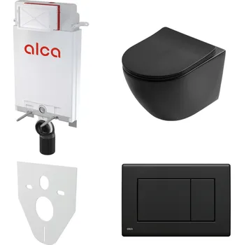 AKČNÍ SET 5v1 Alcadrain Alcamodul AM100/1000 + WC mísa SLOVARM W YJ-2380B, černá