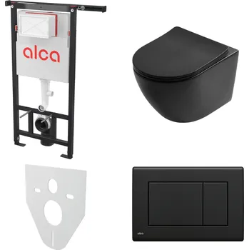 AKČNÍ SET 5v1 Alcadrain Jádromodul AM102/1120 + WC mísa SLOVARM W YJ-2380B, černá