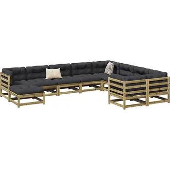 Zahradní lavice zahrada-XL 10dílná zahradní sedací souprava podušky impregnovaná borovice 3299643