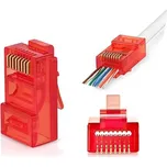 W-Star Konektor UTP RJ45EZ Cat5e100ks pozlacený, červená, pass through RJ45EZ5RS