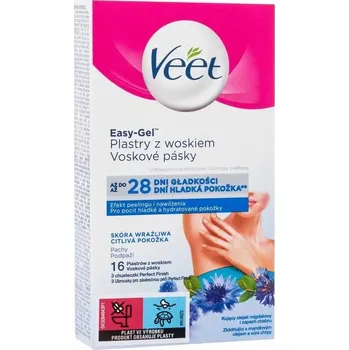 Veet Voskové depilační pásky na podpaží pro citlivou pokožku Easy-Gel 16 kusů