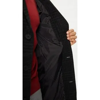 Pánský zimní kabát Brave Soul Pánský přechodový kabát černý MJK-AUGUSCHECK