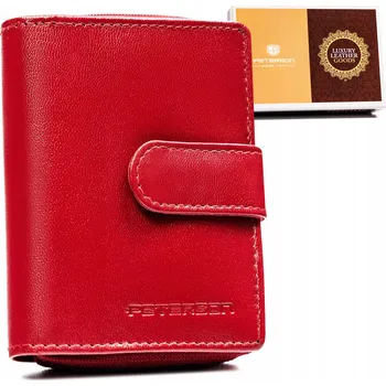 Peněženka Peterson peněženka z pravé kůže červená - dámská