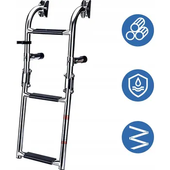 Žebřík 2 1 SKLÁDACÍ ŽEBŘÍK Z NEREZOVÉ Z NEREZOVÉ OCELI NA LOĎNÍ PALUBU