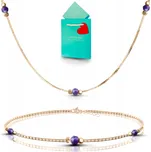 Bransoletka ametyst naszyjnik biżuteria s ametystem, přírodní kameny, stříbro 925