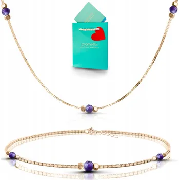 Náhrdelník Bransoletka ametyst naszyjnik biżuteria s ametystem, přírodní kameny, stříbro 925