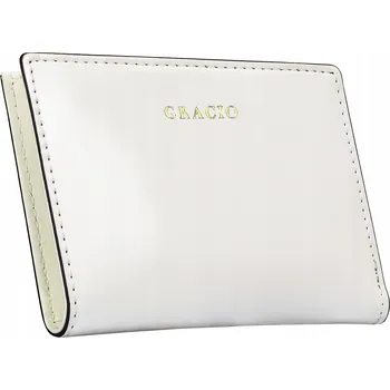 Peněženka Malá DÁMSKÁ peněženka Bílá KŮŽE Gracio Zlatý Zip Lakovaná