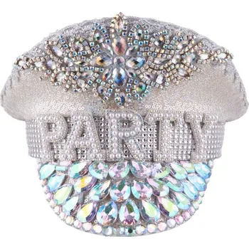 Karnevalový doplněk Čepice PARTY stříbrná