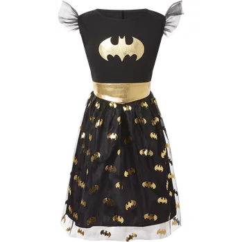 Karnevalový kostým Dívčí kostým Batgirl / Supergirl 0028100673 černá/zlatá; červená/zlatá/modrá 110
