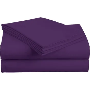 Prostěradlo PROSTĚRADLO KLASICKÉ BEZ GUMY BAVLNĚNÝ SATÉN 140X200 FIALOVÉ