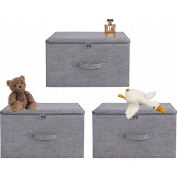 Úložný box 3x KRABIČKA PRO UKLÁDÁNÍ VĚCÍ SKLÁDACÍ 40x30 CM, látka