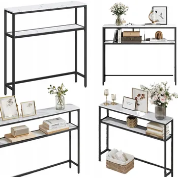 Konferenční stolek Konzole Vasagle Konzolový Stolek matná černá, 80 x 80 x 20 cm