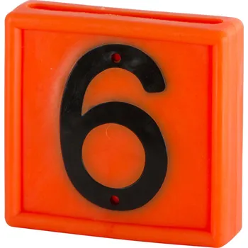 Plastové číslo na obojek, jednomístné, oranžové varianta 6/9