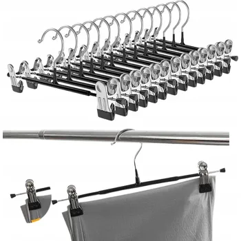 Věšák 2 KS Kovové věšáky se skřipci na oblečení do skříně, na kalhoty