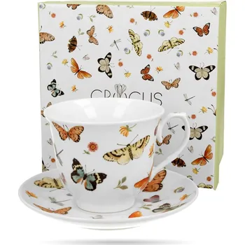 Retro motýlkový Šálek s podšálkem 250 ml porcelán DUO