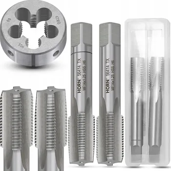Závitořezný nástroj Závitníky a závitové očko M14x1.25 Sada HSS ruční komplet závitníků