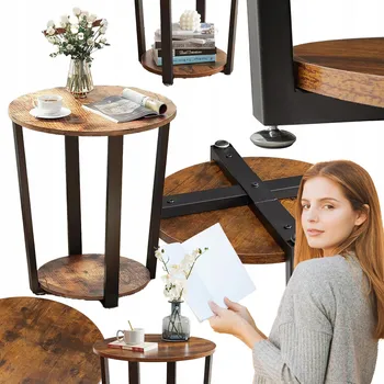 Konferenční stolek Konferenční stolek Songmics kulatý 50 x 50 x 57 cm černý