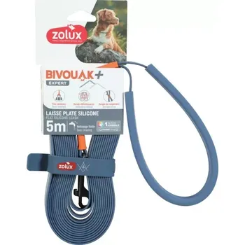 Vodítko pro psa Zolux vodítko BIVOUAK ploché,silik. 15mm/5m modrá