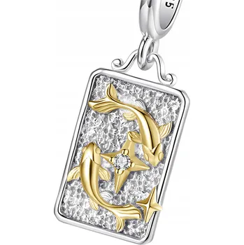 Přívěsek Přívěsek Charms Znamení Zvěrokruhu Ryby Stříbro 925 Charms Přívěsky Trusky