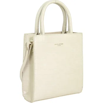 Kabelka David Jones kabelka, typ kufřík, z eko kůže, bílá